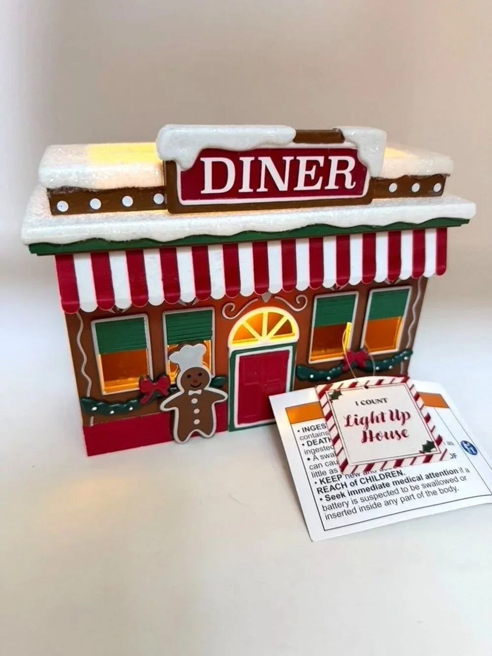 Target Bullseye’s Playground Gingerbread Diner Christmas Light Up Village House